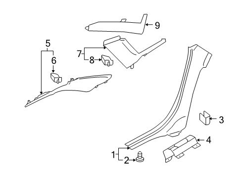 2008 Audi S8 Interior Trim - Quarter Panels