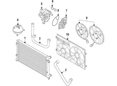 2015 Audi A3 Cooling System, Radiator, Water Pump, Cooling Fan Diagram 4