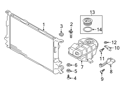 2016 Audi A7 Quattro Radiator & Components, Water Pump Diagram 1