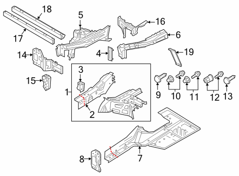 2022 Audi e-tron Quattro Structural Components & Rails