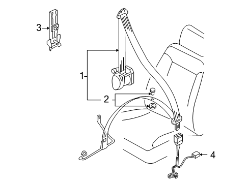 2007 Audi A3 Quattro Front Seat Belts