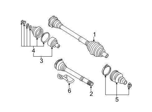 2001 Audi A6 Quattro Drive Axles - Front