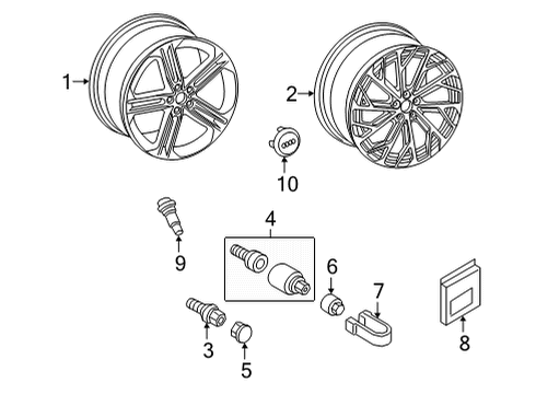 2019 Audi A8 Quattro Wheels, Covers & Trim Diagram 3