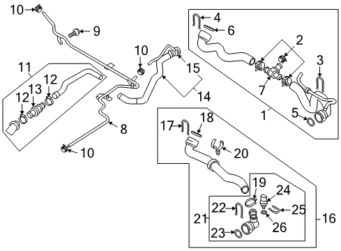 2009 Audi TT Water Inlet Tube Diagram for 06J-121-075-D