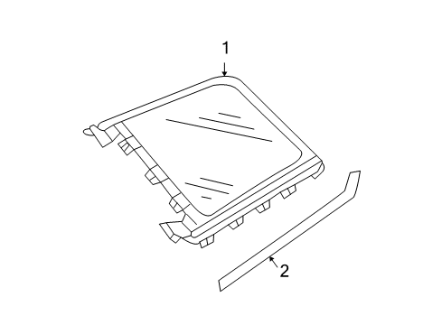 2007 Audi A4 Quattro Quarter Panel - Glass & Hardware Diagram 3