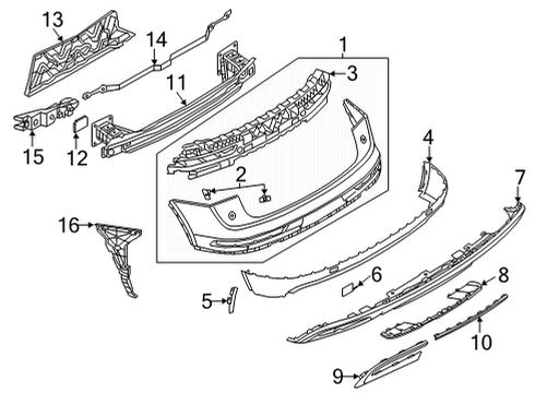 2023 Audi Q5 PHEV Bumper & Components - Rear Diagram 1