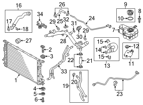 2013 Audi A8 Quattro Expansion Tank Diagram for 4H0-121-403-M