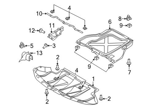 2008 Audi A4 Splash Shields, Body Diagram 3