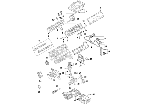 2008 Audi S8 Engine Parts & Mounts, Timing, Lubrication System Diagram 2