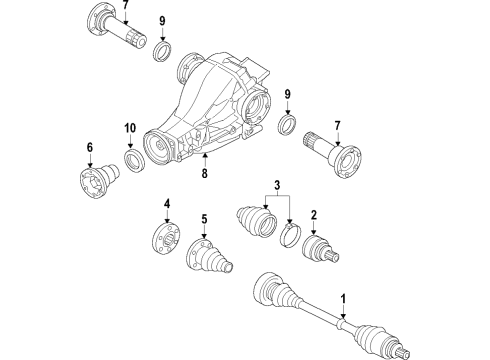 2018 Audi RS7 Rear Axle, Axle Shafts & Joints, Differential, Drive Axles, Propeller Shaft