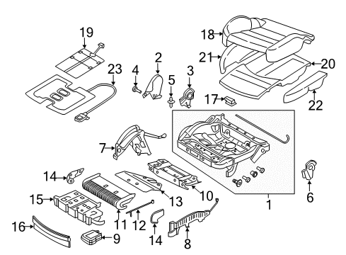 2018 Audi RS7 Front Seat Components Diagram 3