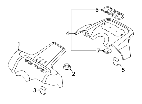 2014 Audi A8 Quattro Engine Appearance Cover Diagram 1