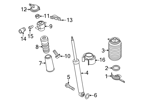 2018 Audi RS7 Air Spring Diagram for 4G0-616-001-AA