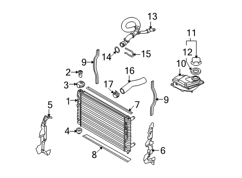 2008 Audi RS4 Radiator & Components Diagram 4