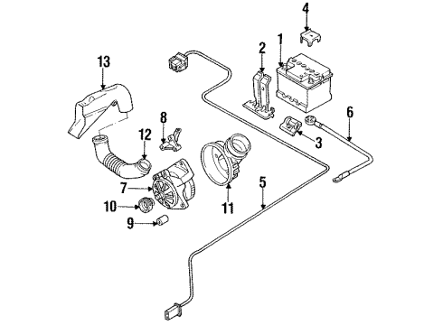 1992 Audi 100 Alternator, Battery