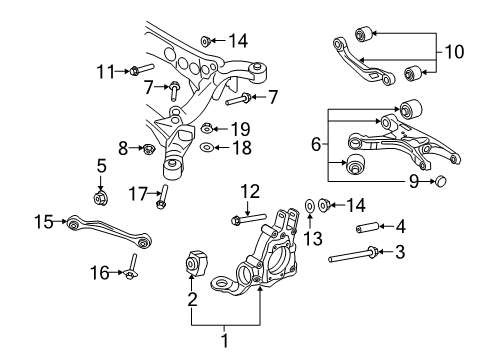 2016 Audi S5 Rear Suspension Components, Upper Control Arm, Stabilizer Bar Diagram 3