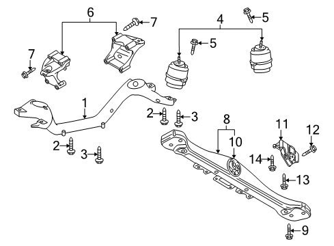 2009 Audi Q7 Engine & Trans Mounting Diagram 3