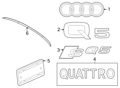 2021 Audi Q5 Exterior Trim - Lift Gate Diagram 2