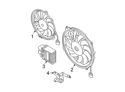 2008 Audi RS4 Cooling System, Radiator, Water Pump, Cooling Fan Diagram 1