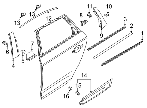 2019 Audi SQ5 Exterior Trim - Rear Door