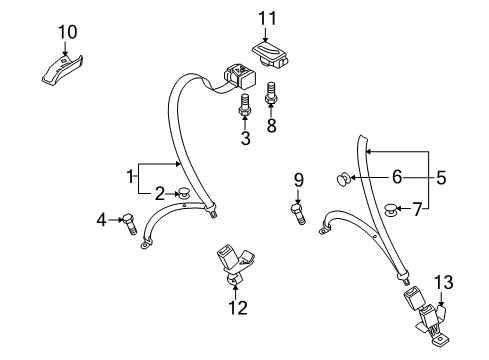 2014 Audi A4 Rear Seat Belts