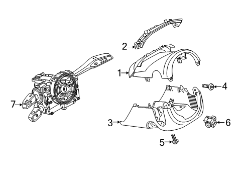 2023 Audi RS Q8 Shroud, Switches & Levers