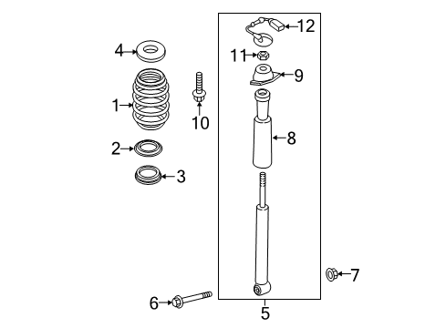 2020 Audi A3 Quattro Shocks & Components - Rear Diagram 1