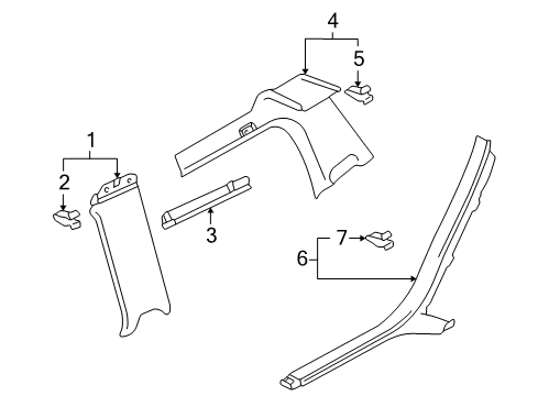 2005 Audi S4 Interior Trim - Quarter Panels Diagram 5