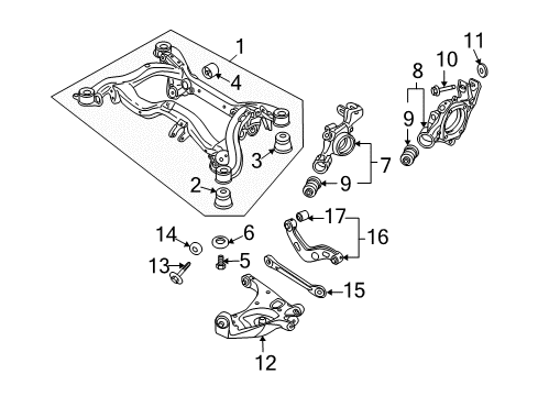 2008 Audi A4 Rear Suspension, Control Arm Diagram 5