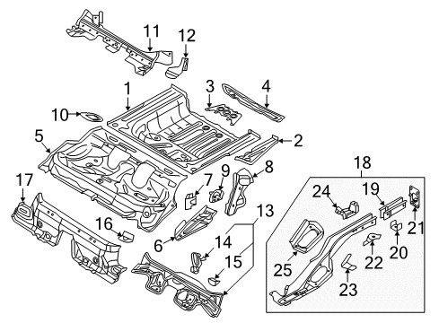 2016 Audi A3 Rear Body - Floor & Rails Diagram 4