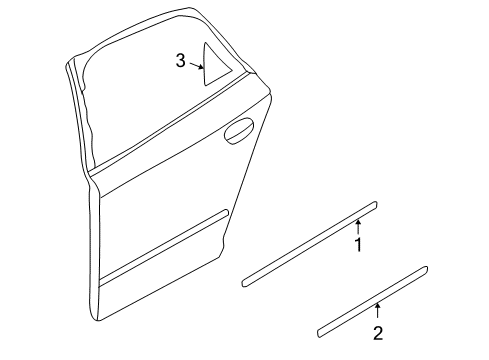 2004 Audi S4 Exterior Trim - Rear Door