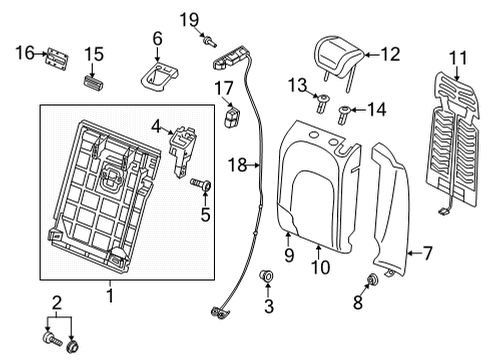 2021 Audi RS6 Avant Rear Seat Components Diagram 2