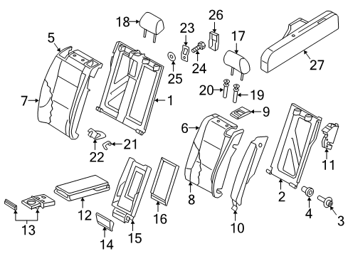 2017 Audi Q3 Quattro Rear Seat Components Diagram 1