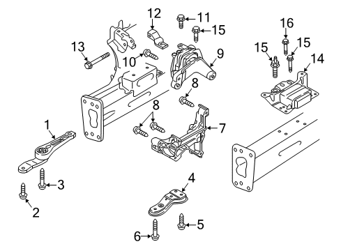 2016 Audi A3 Sportback e-tron Engine & Trans Mounting