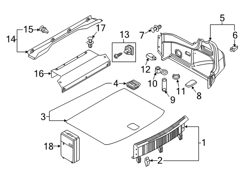 2015 Audi A3 Interior Trim - Rear Body Diagram 1