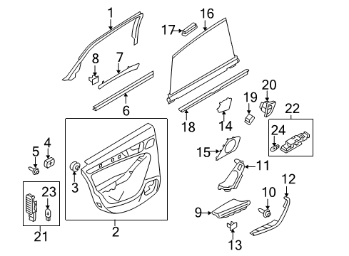 2014 Audi A4 Interior Trim - Rear Door