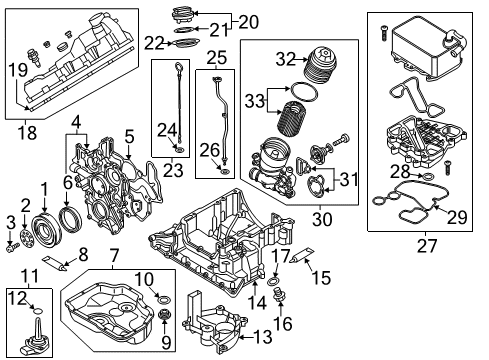 2014 Audi Q7 Engine Parts & Mounts, Timing, Lubrication System Diagram 1