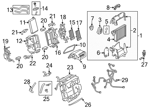 2014 Audi A4 A/C Evaporator Components