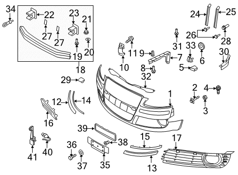 2006 Audi A8 Quattro License Bracket Diagram for 4E0-807-287-AJ-1QP