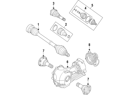 2012 Audi R8 Front Axle, Axle Shafts & Joints, Differential, Drive Axles, Propeller Shaft