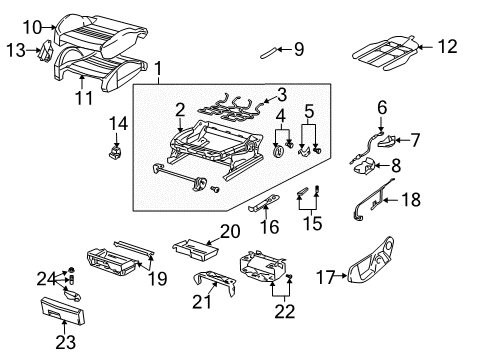 2008 Audi RS4 Front Seat Components Diagram 10