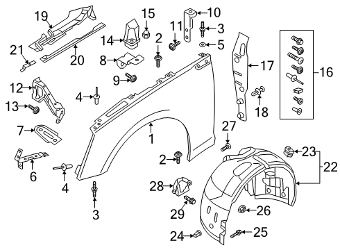 2018 Audi A5 Quattro Fender & Components Diagram 2