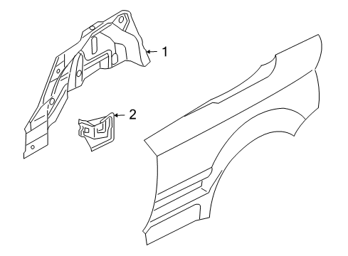 2004 Audi S4 Inner Structure - Quarter Panel Diagram 1