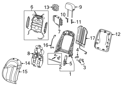 2022 Audi S7 Sportback Front Seat Components Diagram 1