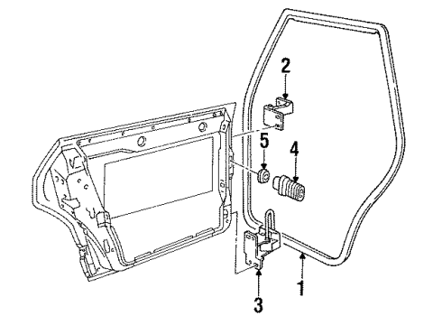 1992 Audi 100 Interior Trim - Rear Door Diagram 2