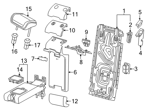 2023 Audi SQ5 Rear Seat Components Diagram 1