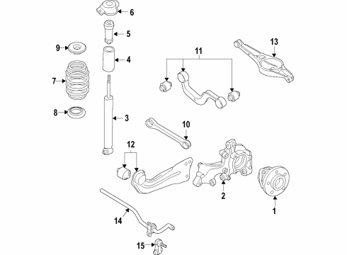 2022 Audi Q3 Rear Suspension, Control Arm Diagram 1