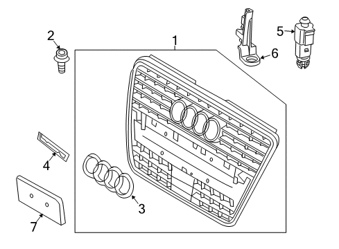 2009 Audi Q5 Grille & Components Diagram 1