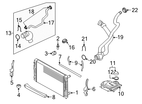 2007 Audi A4 Radiator Diagram for 8E0-121-251-AP