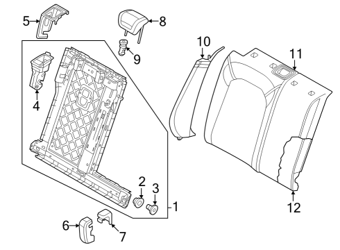 2023 Audi RS3 Rear Seat Components Diagram 4